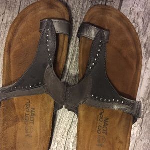 Womens sandals wedge size 8.5 silver